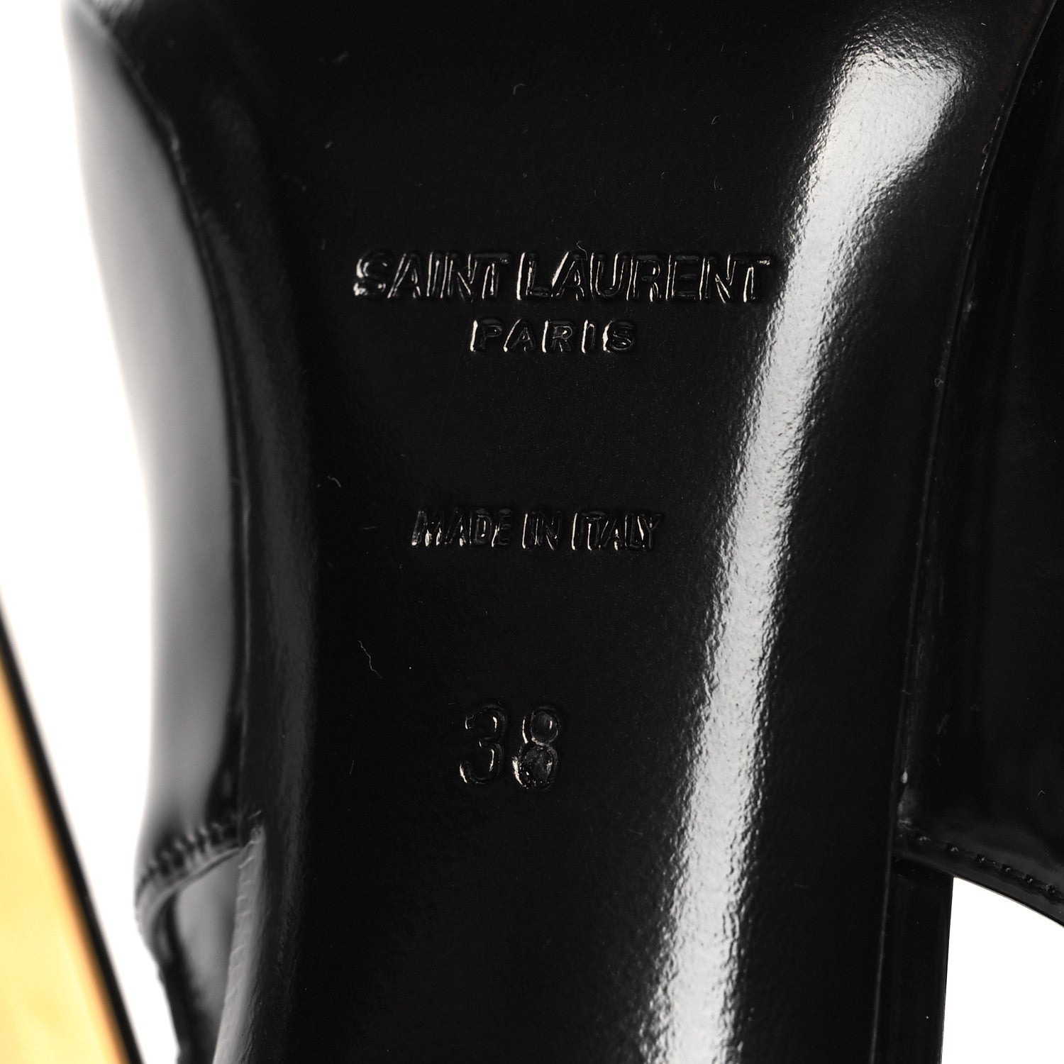 Saint Laurent Glazed Calfskin Lee Slingback Pumps 38 Black 8 of 9