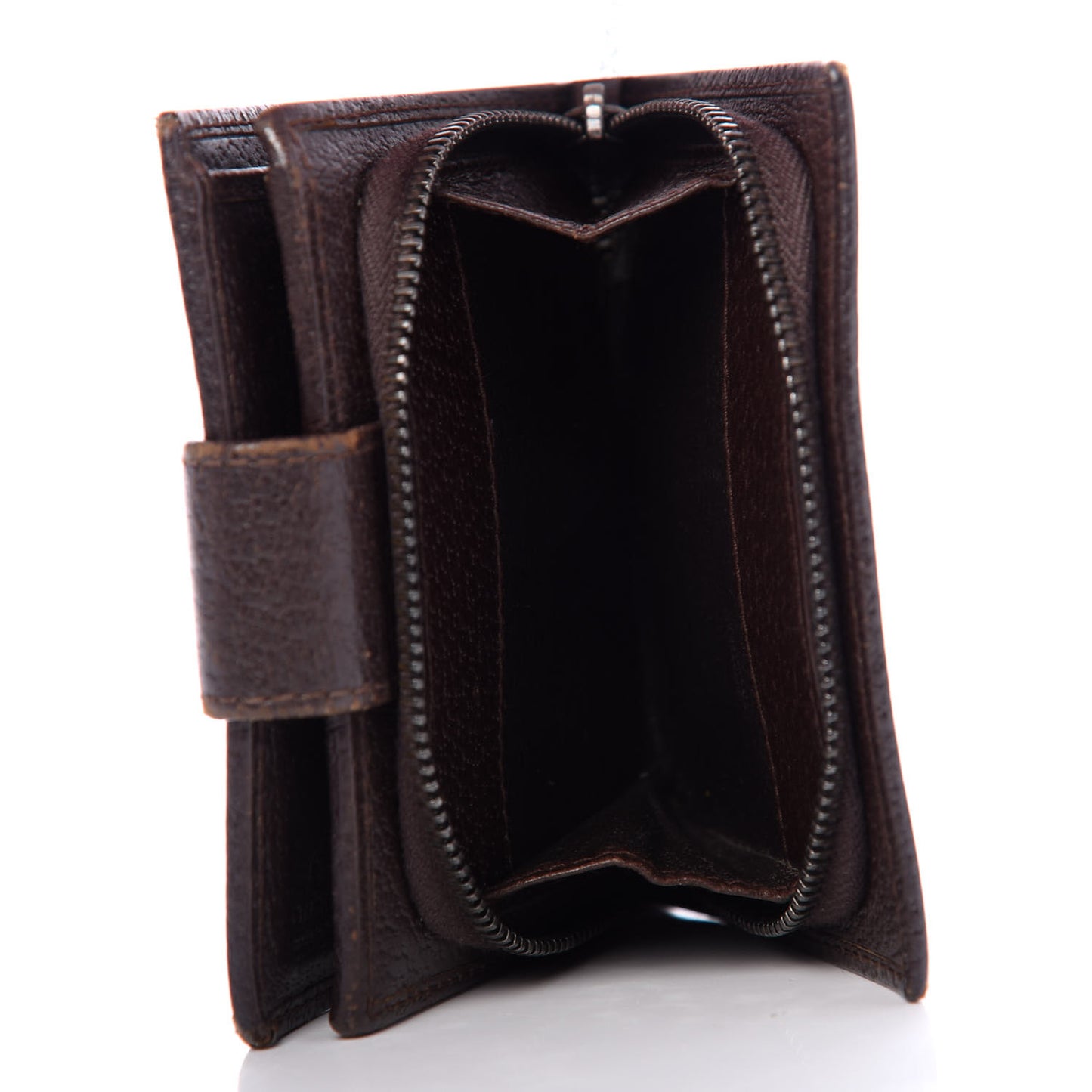 Monogram Zip Around French Flap Wallet Brown