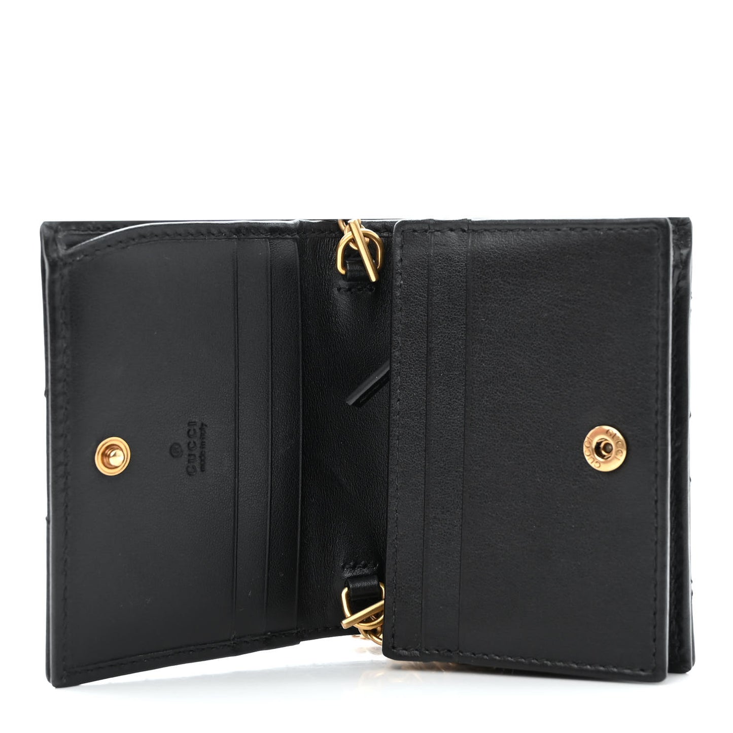 Calfskin Matelasse GG Marmont Mini Wallet On Chain Black