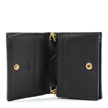 Gucci Calfskin Matelasse GG Marmont Mini Wallet On Chain Black 5 of 11