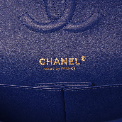 Chanel Lambskin Quilted Medium Double Flap Dark Blue 7 of 10