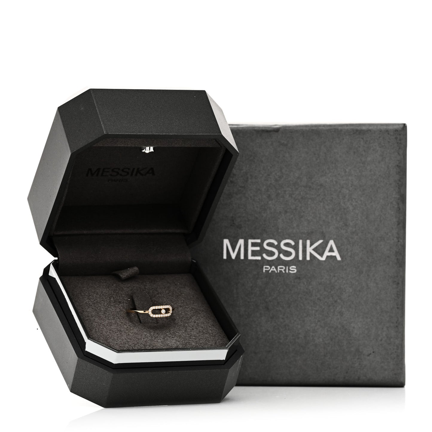 18K Yellow Gold Diamond Move Uno Ring 51 5.75