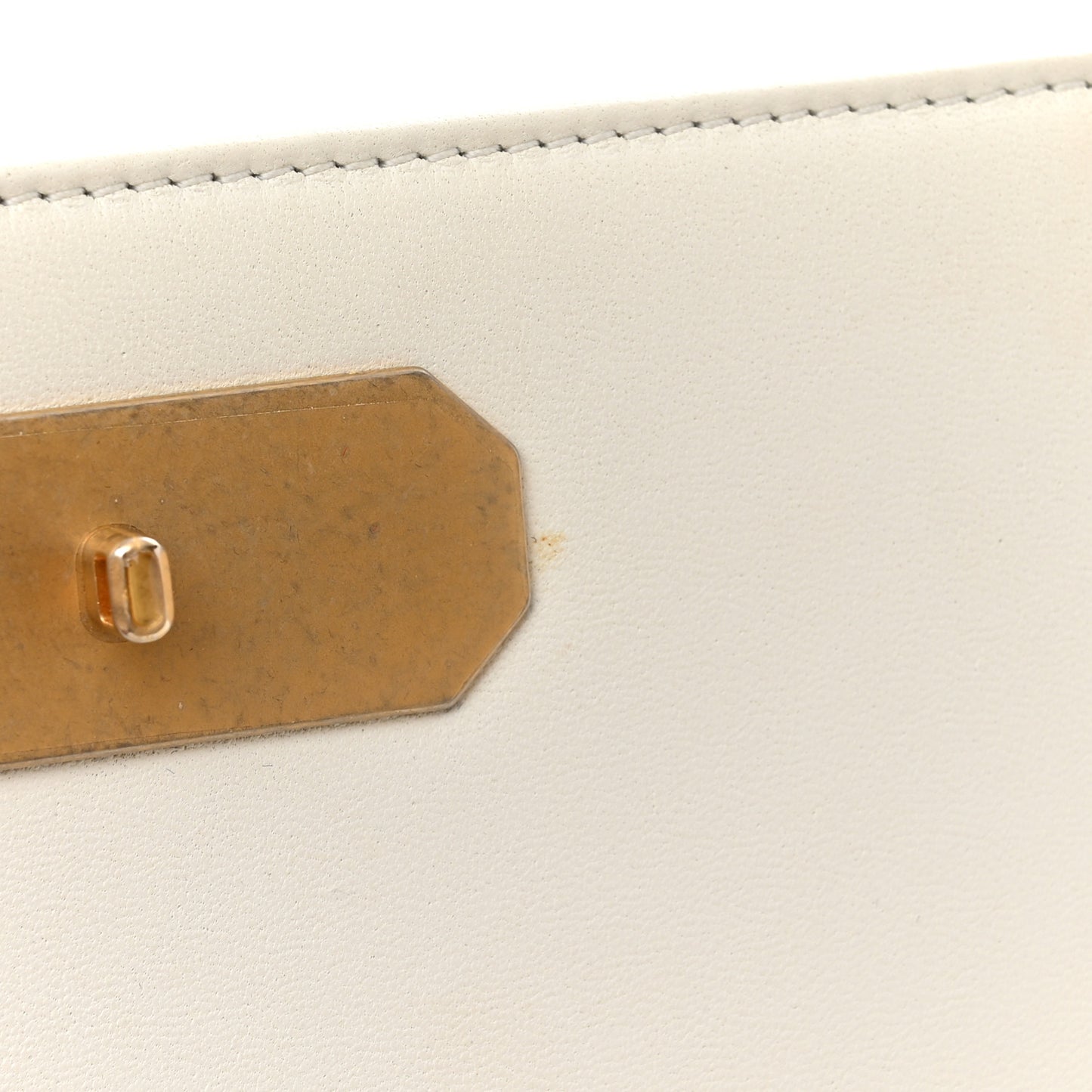 Calfskin Quilted Small Octagon CC Clasp Flap Bag White Gold