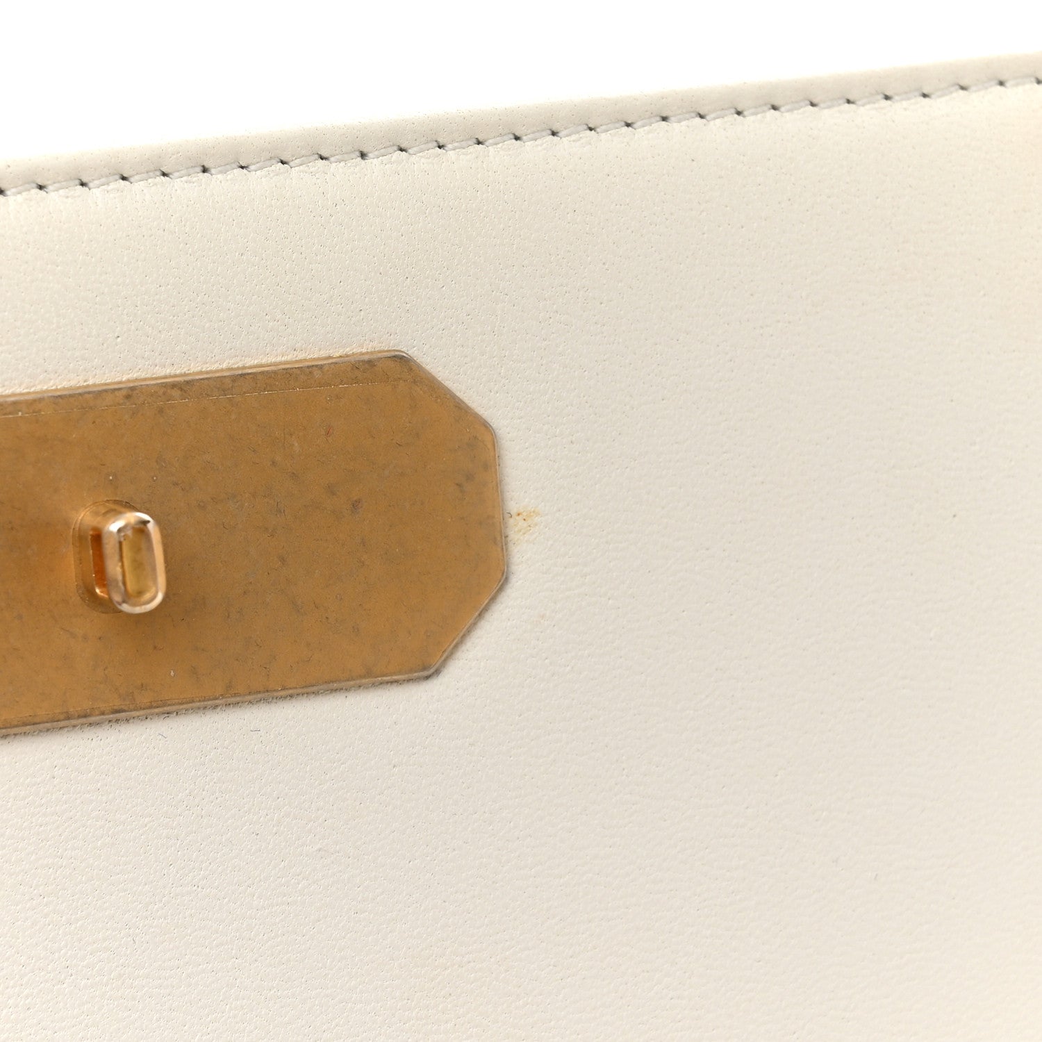Chanel Calfskin Quilted Small Octagon CC Clasp Flap Bag White Gold 12 of 13