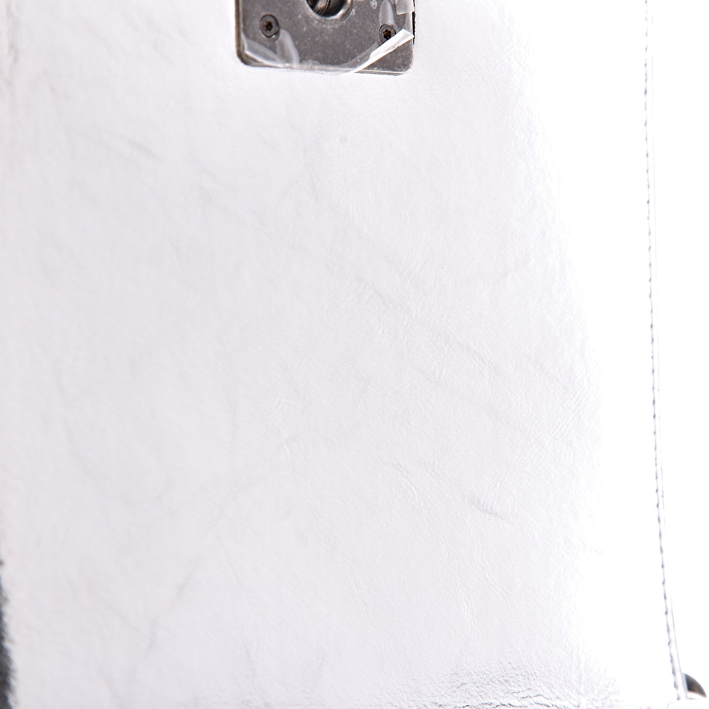Metallic Goatskin Quilted North South Boy Flap Silver