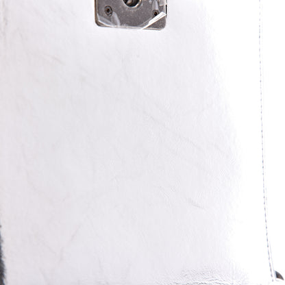 Chanel Metallic Goatskin Quilted North South Boy Flap Silver 10 of 11