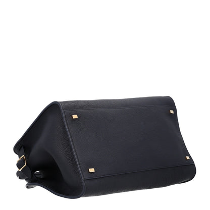The Row Matte Grained Calfskin Soft Margaux 15 Dark Navy 4 of 9