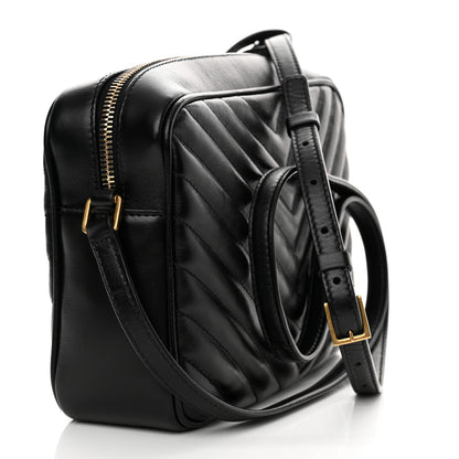 Saint Laurent Calfskin Matelasse Monogram Lou Camera Bag Black 3 of 14