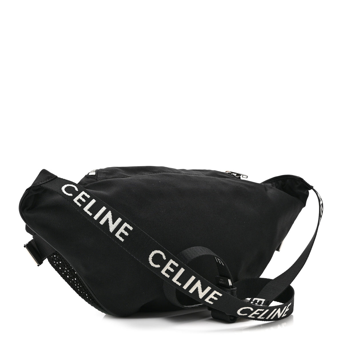 Cotton Gabardine Logo Print Trekking Belt Bag Black
