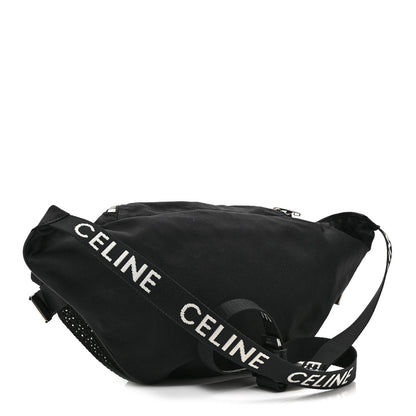Celine Cotton Gabardine Logo Print Trekking Belt Bag Black 3 of 11