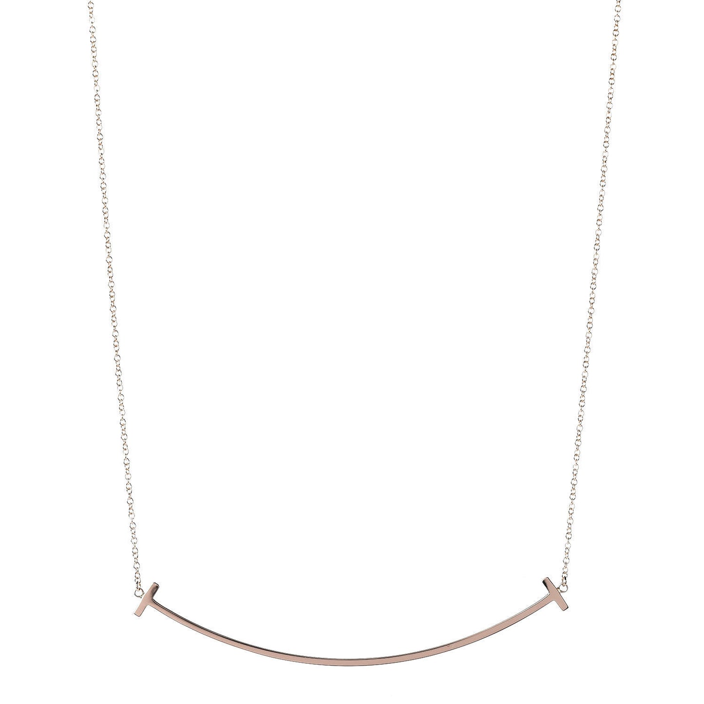18K Rose Gold T Smile Pendant Necklace
