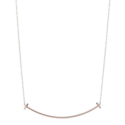 Tiffany 18K Rose Gold T Smile Pendant Necklace 1 of 6