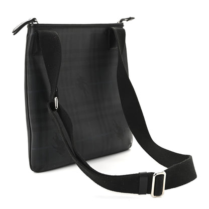 Burberry Haymarket Check Crossbody Messenger Bag Black 3 of 10