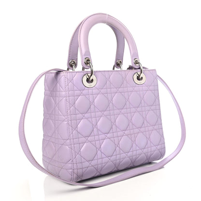 Christian Dior Lambskin Cannage Medium Lady Dior Purple 2 of 4