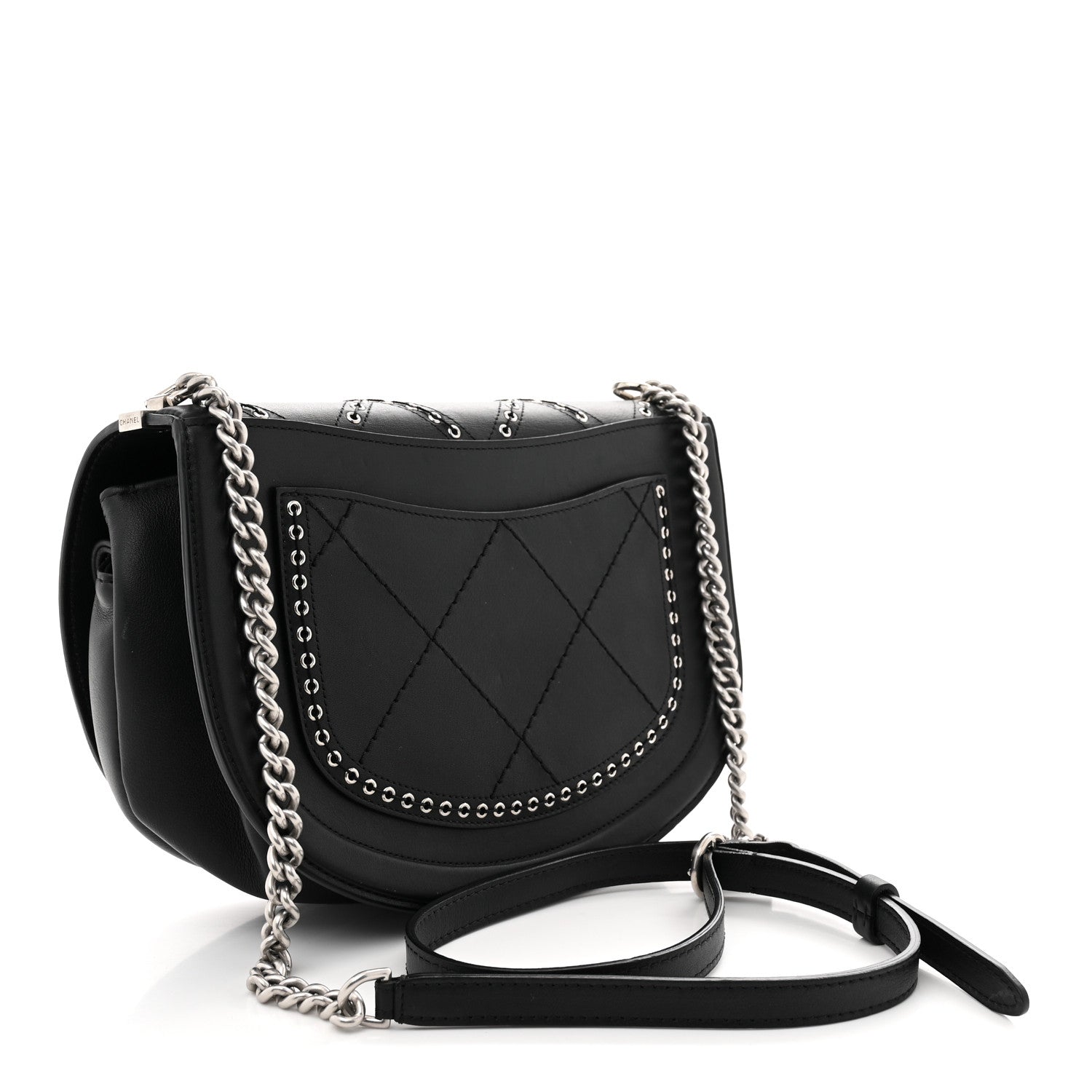 Chanel Calfskin Coco Eyelets Small Flap Bag Black 3 of 11