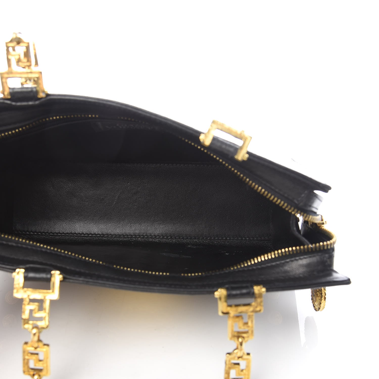 Versace Calfskin Medallion Tribute Chain Shoulder Bag Black 4 of 14