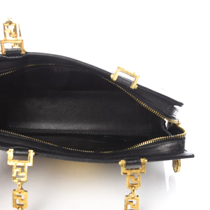 Versace Calfskin Medallion Tribute Chain Shoulder Bag Black 4 of 14