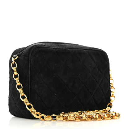 Chanel Suede Quilted CC Camera Case Black 2 of 11