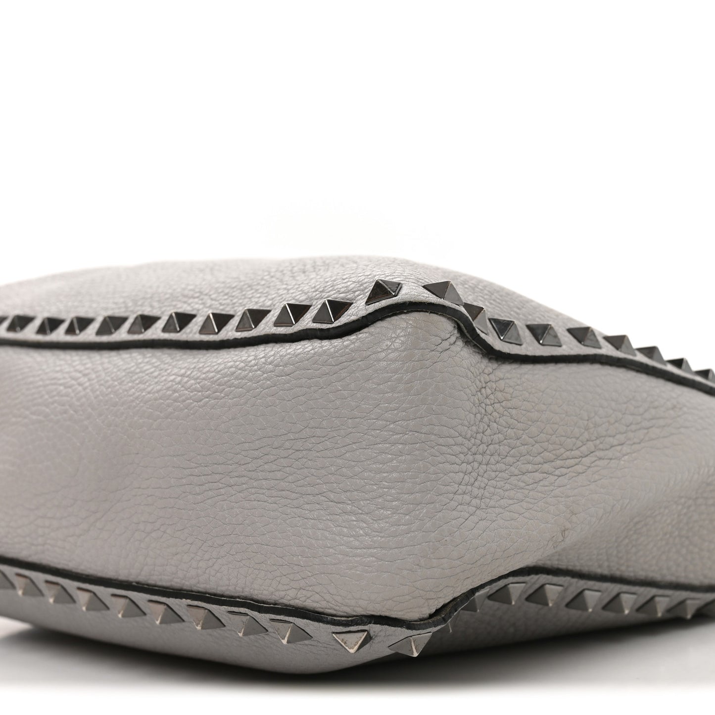 Pebbled Calfskin Small Rockstud Flip-Lock Messenger Bag Grey