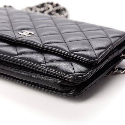 Chanel Lambskin Quilted Wallet On Chain WOC Black 9 of 9