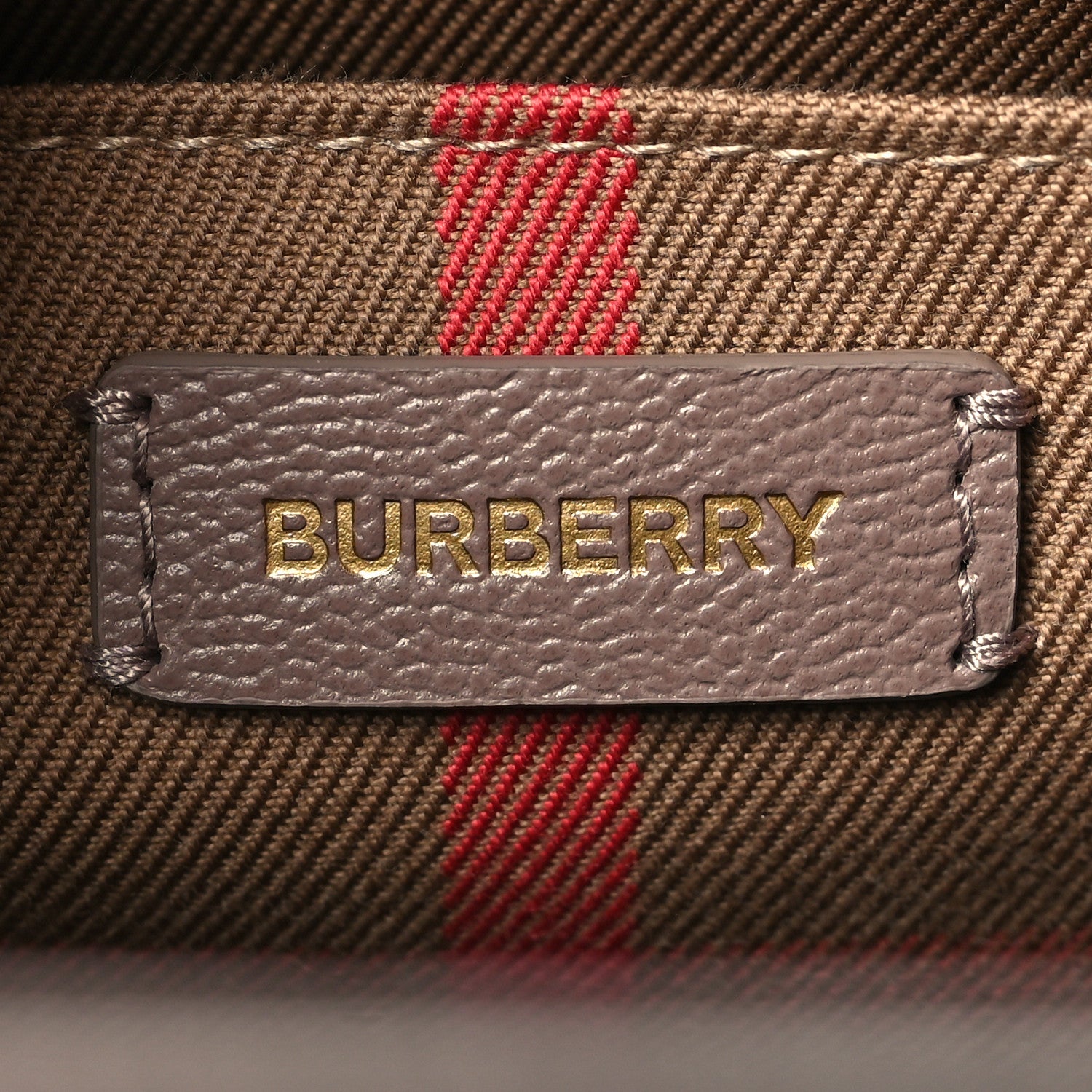Burberry Calfskin Mega Check Small Banwell Tote Grey Mink 6 of 9