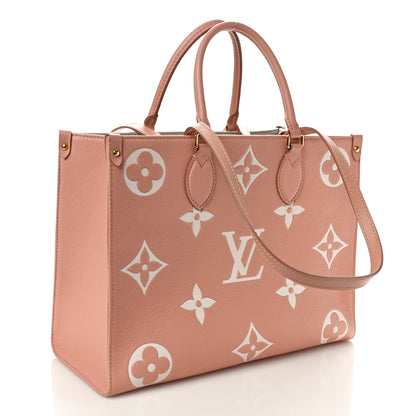 Louis Vuitton Empreinte Monogram Giant Onthego MM Rose Trianon Creme 3 of 10