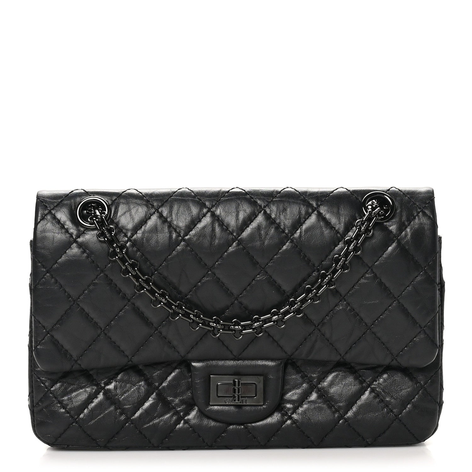 Chanel Aged Calfskin Quilted 2.55 Reissue 225 Flap So Black 1 of 11