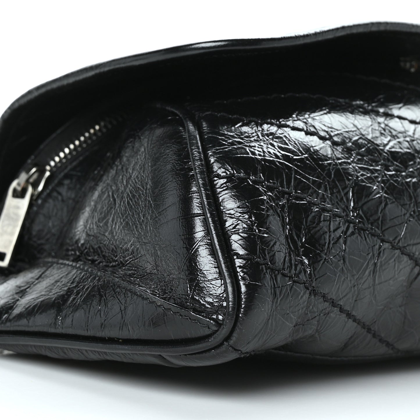 Crinkled Calfskin Matelasse Monogram Niki Body Bag Black