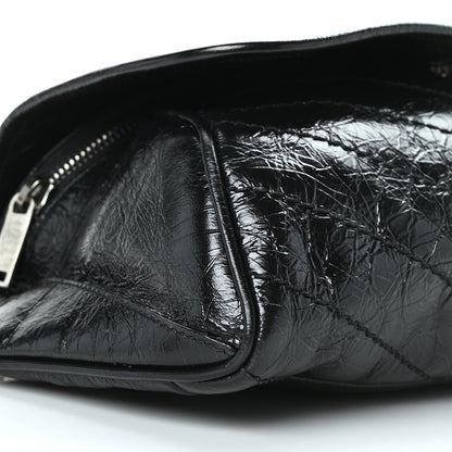 Saint Laurent Crinkled Calfskin Matelasse Monogram Niki Body Bag Black 8 of 9