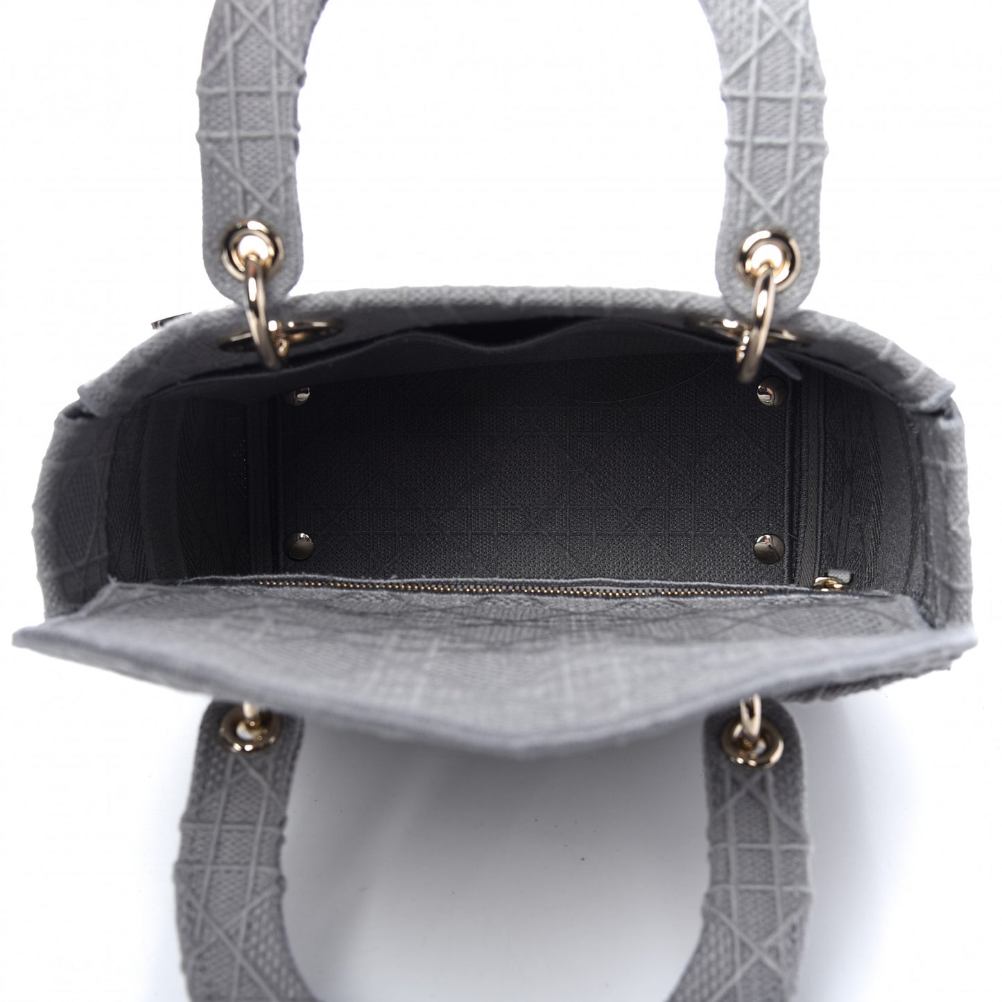 Canvas Embroidered Cannage Medium Lady D-Lite Gray