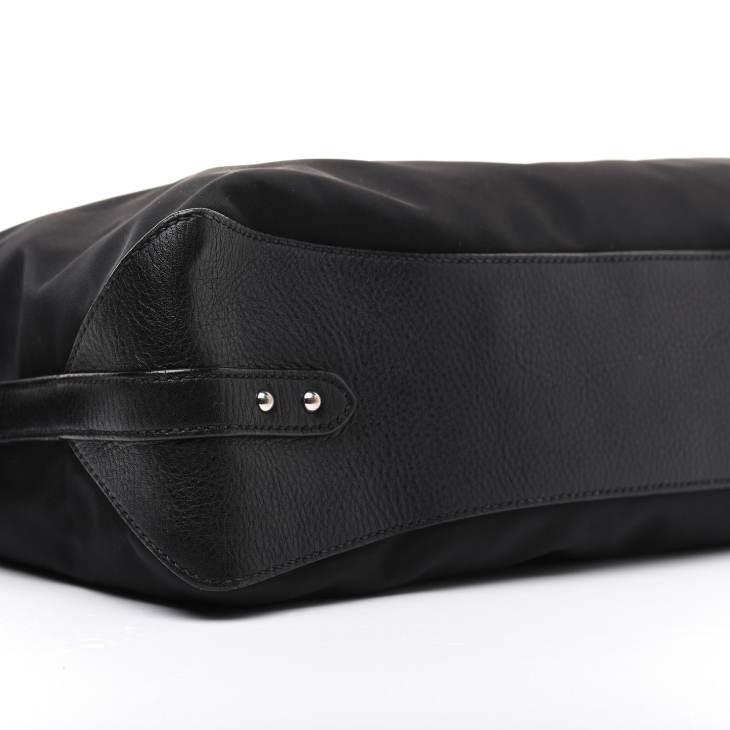 Tessuto Nylon Calfskin Hobo Black