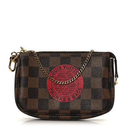 Louis Vuitton Damier Ebene Complice Trunks and Bags Mini Pochette Accessories Red 1 of 10