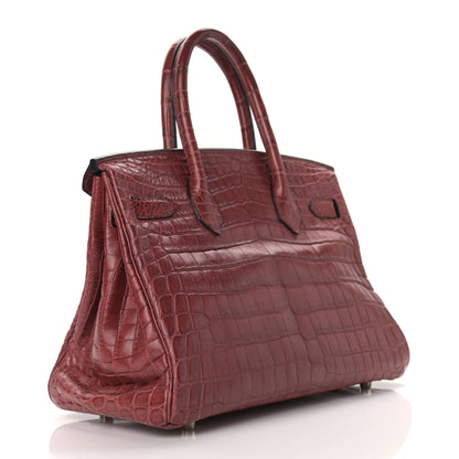 Hermes Matte Niloticus Crocodile Birkin 30 Rouge H 3 of 17