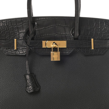Hermes Togo Matte Alligator Birkin Touch 30 Black 8 of 11