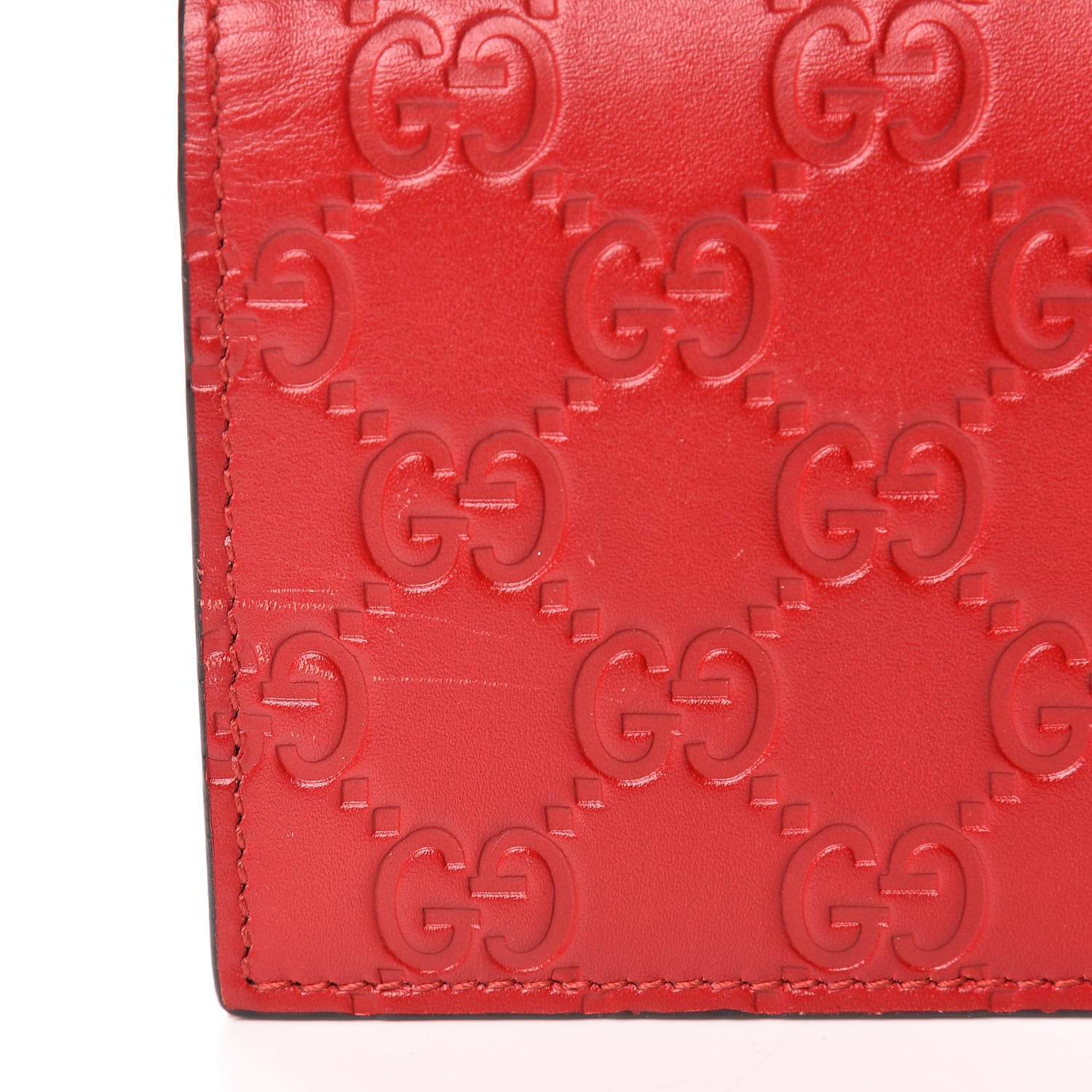 Gucci Guccissima Card Case Wallet Red 11 of 11