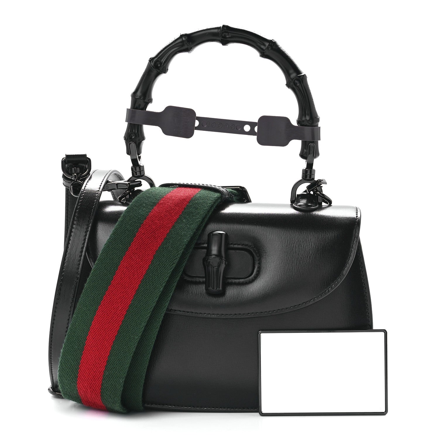 Gucci Boarded Dyana Lux Calfskin Web Monochrome Small Bamboo 1947 Top Handle Bag Black 1 of 13