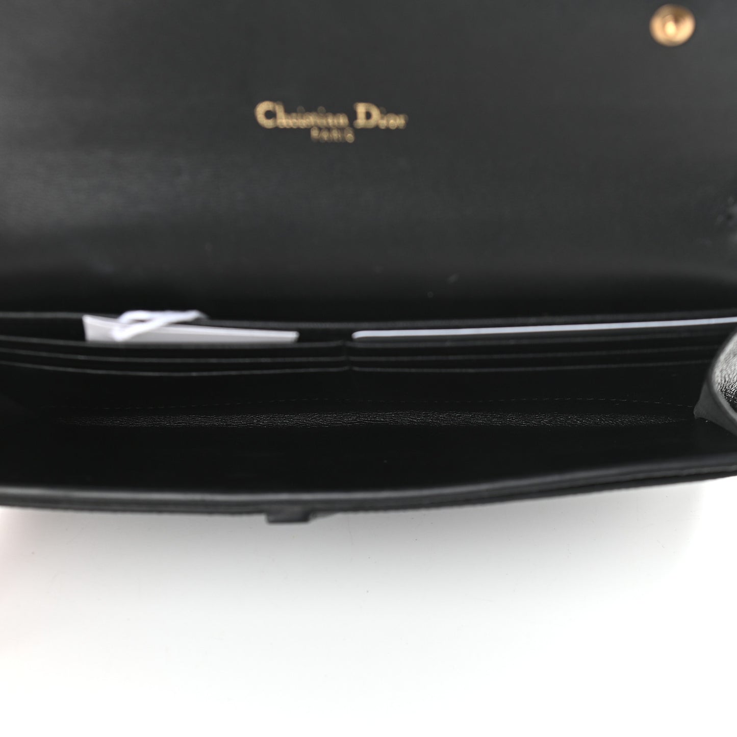 Grained Calfskin Saddle Chain Wallet Pouch Black
