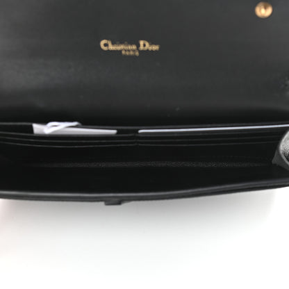 Christian Dior Grained Calfskin Saddle Chain Wallet Pouch Black 6 of 12