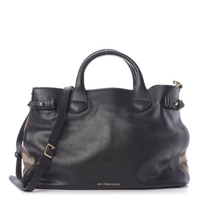 Burberry Smooth Calfskin Medium Banner Tote Black 1 of 9