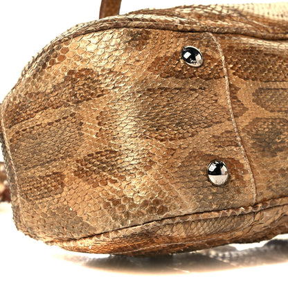 Prada Metallic Python Frame Satchel Oro 8 of 9