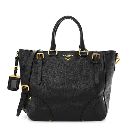 Prada Vitello Daino Tote Black 1 of 12
