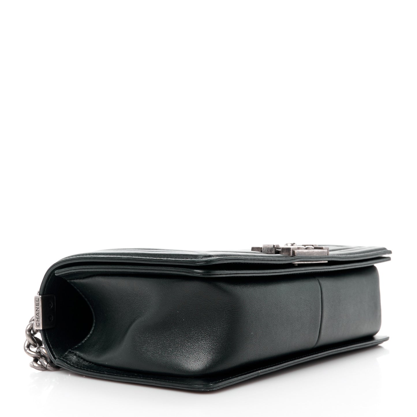 Lambskin Chevron Quilted Medium Boy Flap Black