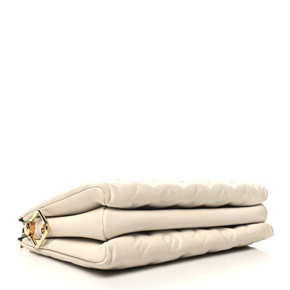 Louis Vuitton Lambskin Embossed Monogram Coussin PM Beige Cream 4 of 11
