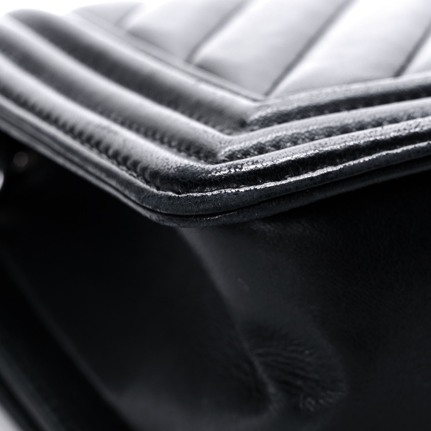 Chanel Calfskin Chevron Quilted Medium Boy Flap Black 11 of 17