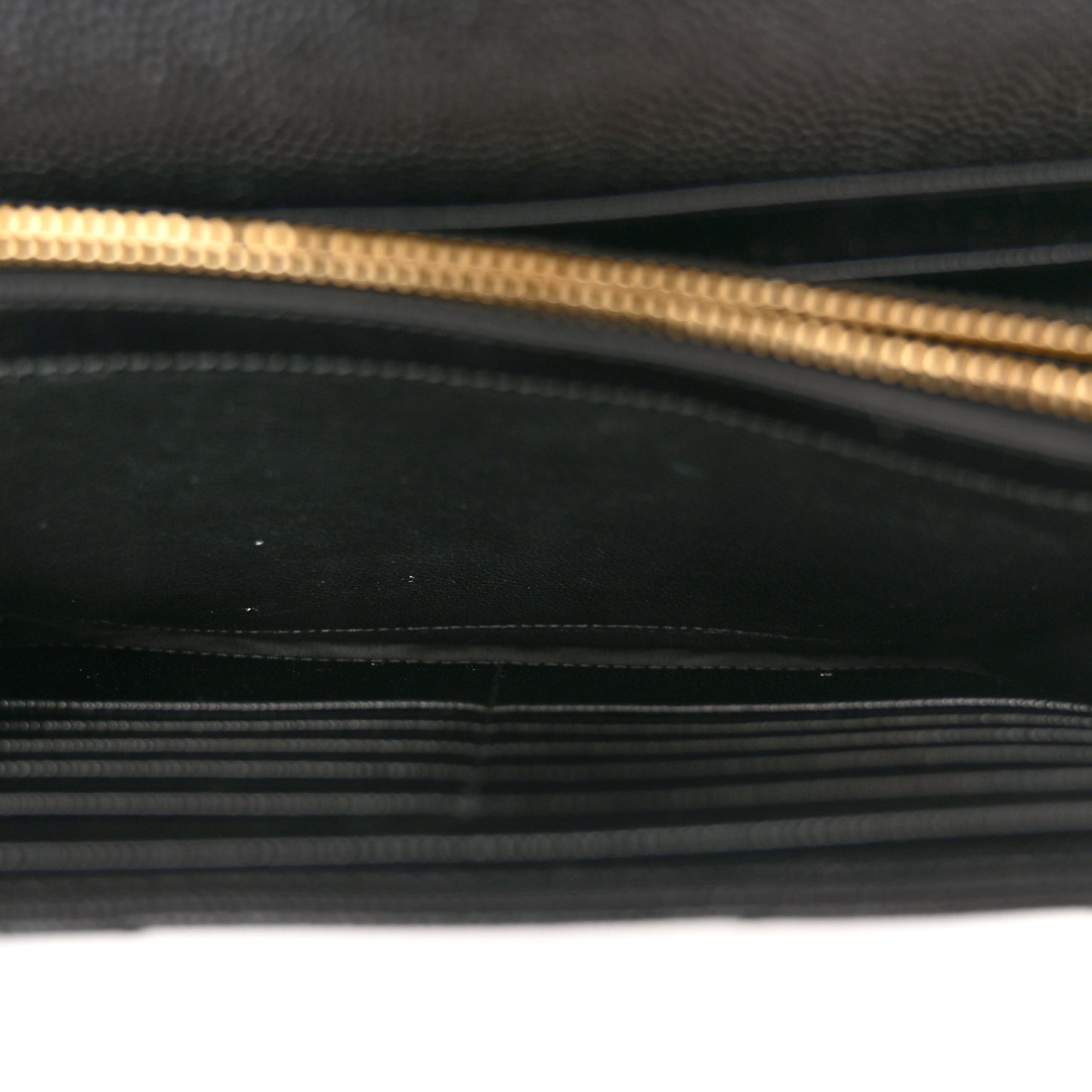 Grain De Poudre Matelasse Chevron Monogram Chain Wallet Black
