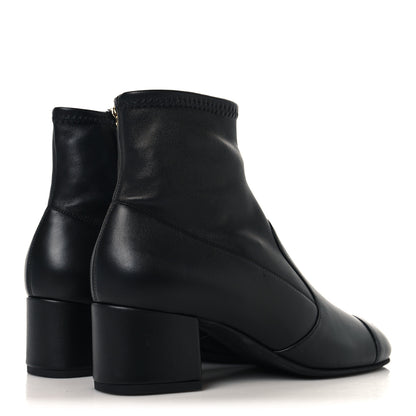 Chanel Stretch Lambskin Cap Toe CC Uniform Short Boots 36 Black 5 of 9