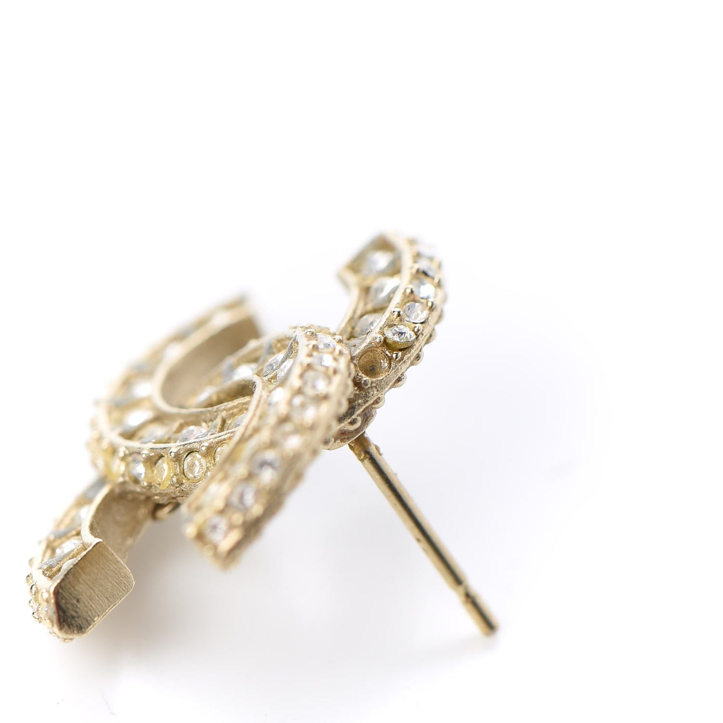 Crystal Timeless CC Earrings Light Gold
