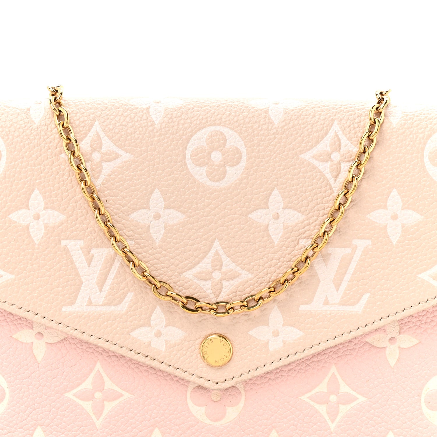 Louis Vuitton Empreinte Spring in the City Felicie Pochette Chain Wallet Pink Beige Yellow 10 of 15