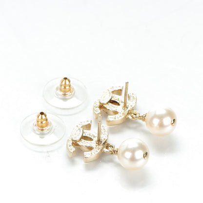 Chanel Pearl CC Drop Earrings Gold 3 of 5