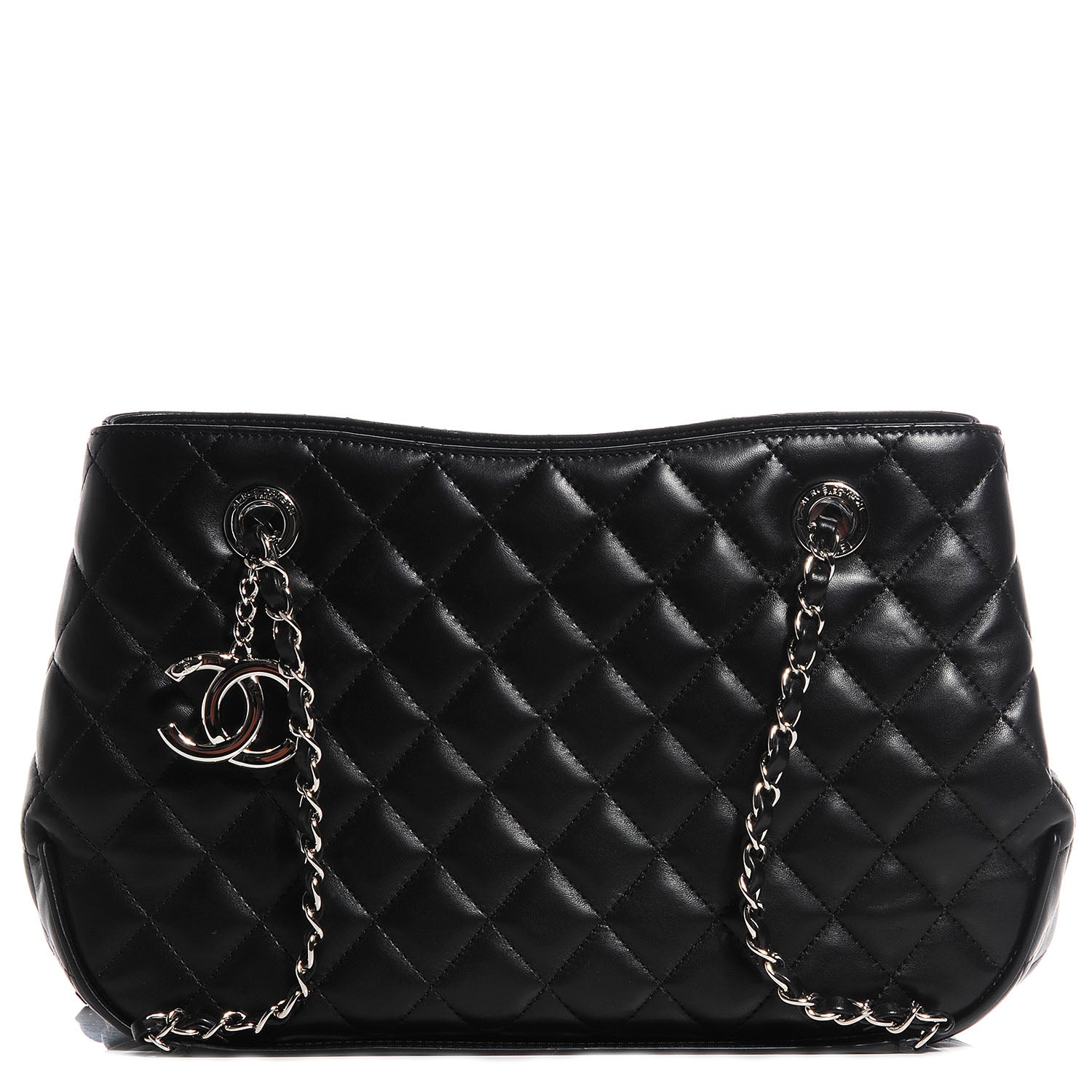 Chanel Lambskin Quilted Pagode Piping Tote Black 1 of 8